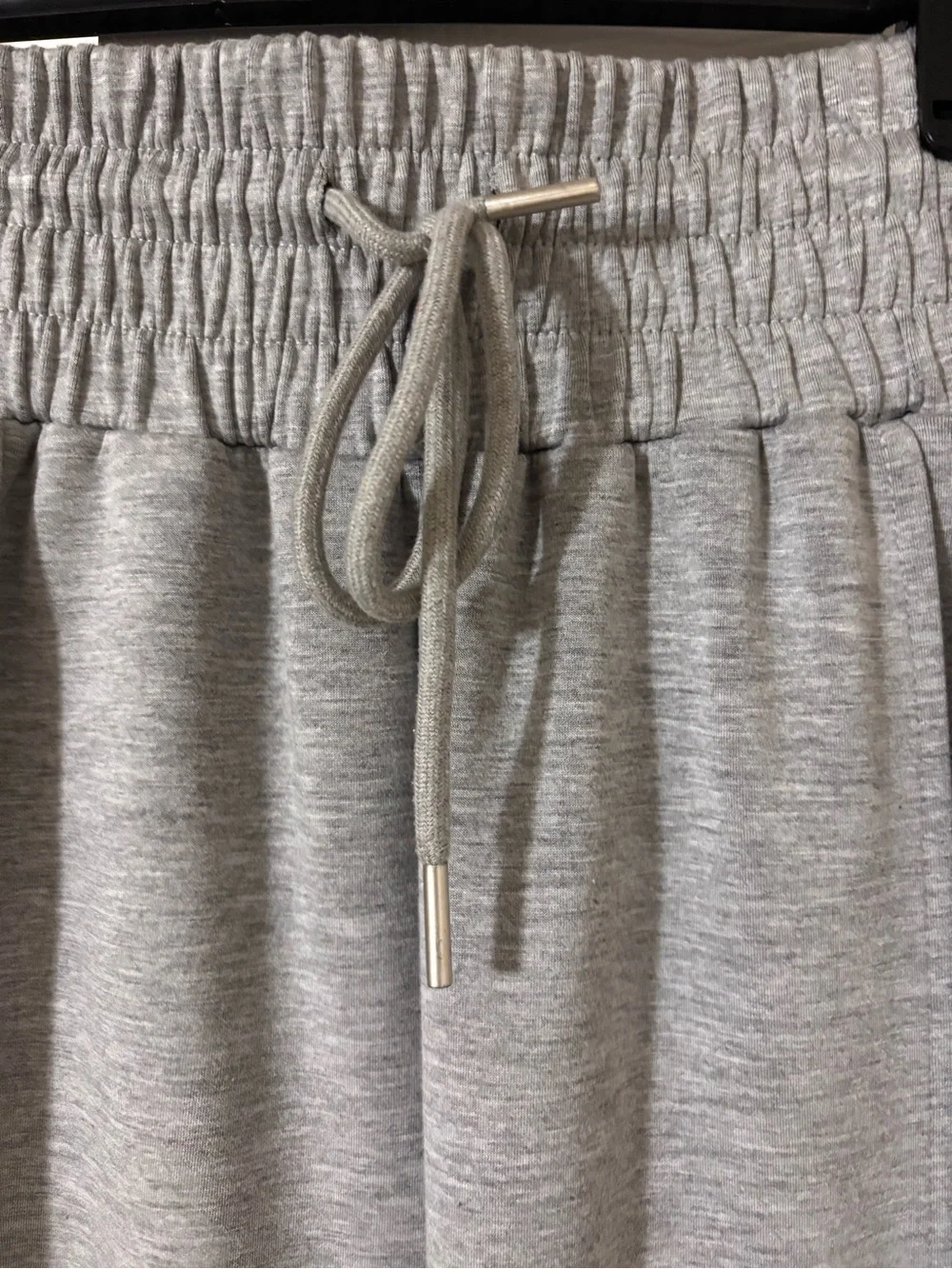 Commense Wide-Leg Drawstring Pants — Light Gray